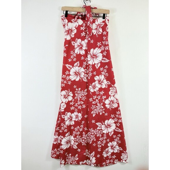 Pomare Hawaii Vintage Red White‎ Hibiscus Swim Cover Wrap Women's One Size - Picture 5 of 9